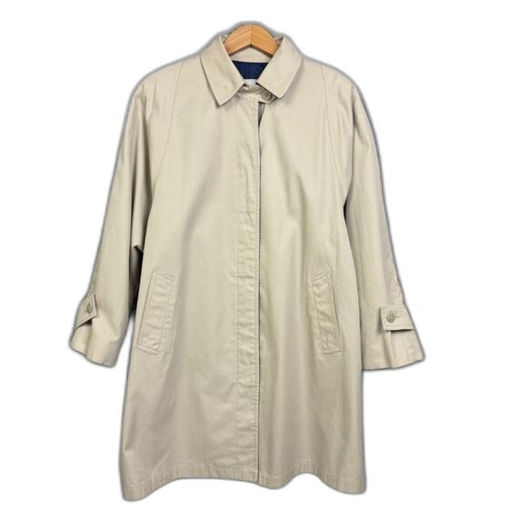 Vintage London Fog Beige Trench Coat Women 10 R Made in Korea Classic 80s - Picture 2 of 8